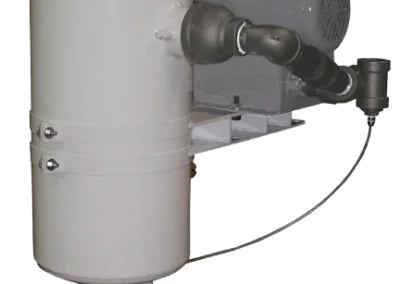 Blower-assisted mist eliminator for removing fine mist and aerosols from process air or gas streams