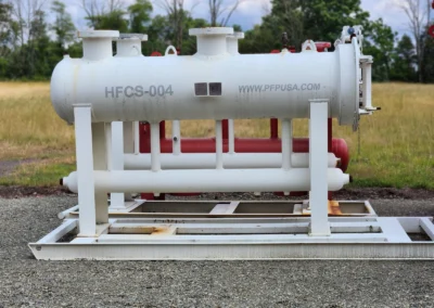 Horizontal coalescer separator vessel available for rental to remove water and particulates from fuels or oils