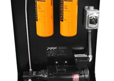 Custom vertical spin-on filter panel with multiple elements for stationary or mobile industrial filtration