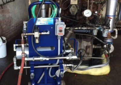 Phoenix Membrane Oil Purifier installed indoors at an industrial site for on-site oil purification