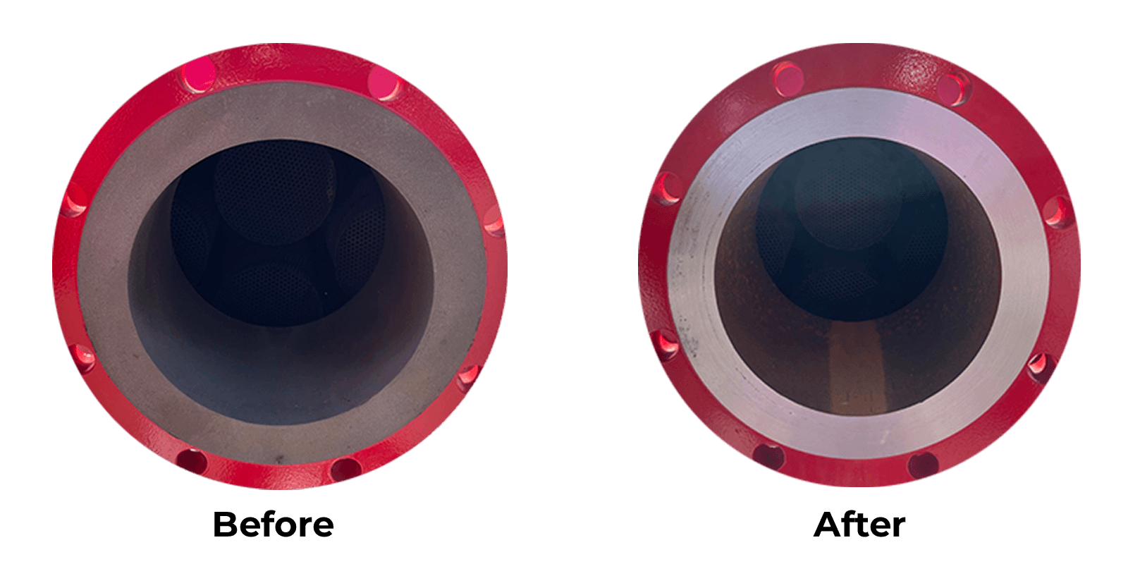 Before and After Flange Resurfacing Process Before and After Flange Resurfacing Process