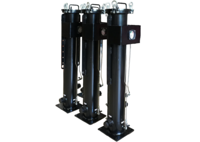 A group of single cartridge hydraulic housings.